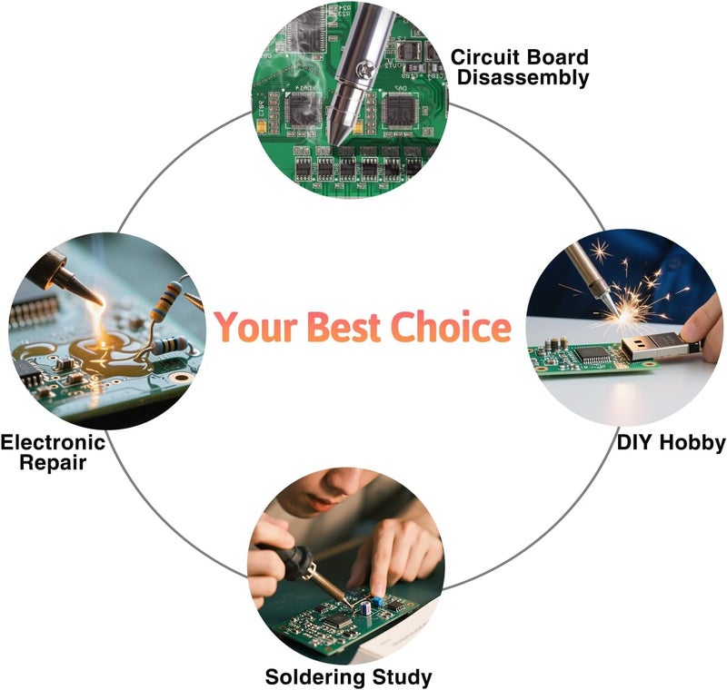 Noah مكواة لحام وفك لحام 2 في 1، مضخة فك اللحام، أداة فك اللحام المحمولة لإزالة اللحام بدقة، سوداء - Image 5